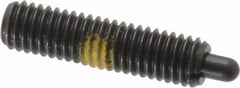 Vlier - 10-32, 3/4" Thread Length, 1/8" Plunger Projection, Steel Threaded Spring Plunger - 0.091 - 0.092" Max Plunger Diam, 3/4" Plunger Length, 2.9 Lb Init End Force, 11.1 Lb Final End Force - Caliber Tooling