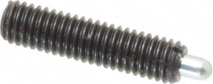 Vlier - 10-32, 3/4" Thread Length, 1/8" Plunger Projection, Steel Threaded Spring Plunger - 0.091 - 0.092" Max Plunger Diam, 3/4" Plunger Length, 1.3 Lb Init End Force, 2.7 Lb Final End Force - Caliber Tooling