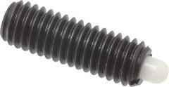 Vlier - 3/8-16, 1-1/8" Thread Length, 3/16" Plunger Projection, Steel Threaded Spring Plunger - 0.185 - 3/16" Max Plunger Diam, 1-1/8" Plunger Length, 5.5 Lb Init End Force, 14.5 Lb Final End Force - Caliber Tooling