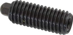 Vlier - 3/8-16, 1-1/8" Thread Length, 3/16" Plunger Projection, Steel Threaded Spring Plunger - 3/16 (Hex)" Max Plunger Diam, 1-1/8" Plunger Length, 5.5 Lb Init End Force, 14.5 Lb Final End Force, 3/16" Hex - Caliber Tooling
