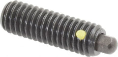 Vlier - 3/8-16, 1-1/8" Thread Length, 3/16" Plunger Projection, Steel Threaded Spring Plunger - 3/16 (Hex)" Max Plunger Diam, 1-1/8" Plunger Length, 5.5 Lb Init End Force, 14.5 Lb Final End Force, 3/16" Hex - Caliber Tooling