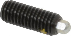 Vlier - 1/2-13, 1-1/4" Thread Length, 1/4" Plunger Projection, Steel Threaded Spring Plunger - 1/4 (Hex)" Max Plunger Diam, 1-1/4" Plunger Length, 2.7 Lb Init End Force, 9.3 Lb Final End Force, 1/4" Hex - Caliber Tooling