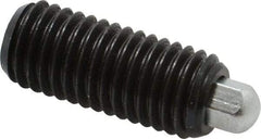 Vlier - 5/8-11, 1-1/2" Thread Length, 5/16" Plunger Projection, Steel Threaded Spring Plunger - 5/16 (Hex)" Max Plunger Diam, 1-1/2" Plunger Length, 3.5 Lb Init End Force, 10.5 Lb Final End Force, 5/16" Hex - Caliber Tooling