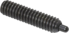 Vlier - 8-32, 5/8" Thread Length, 3/32" Plunger Projection, Steel Threaded Spring Plunger - 0.069 - 0.07" Max Plunger Diam, 5/8" Plunger Length, 2.7 Lb Init End Force, 7.3 Lb Final End Force, 0.063" Hex - Caliber Tooling