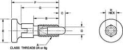 Vlier - M6x1.0, 13mm Thread Length, 0.118" Max Plunger Diam, 0.11 Lb Init to 0.34 Lb Final End Force, Knob Handle Plunger - Delrin Knob, 0.63" Body Length, 1/2" Length Under Head/Shoulder, 0.118" Plunger Projection - Caliber Tooling