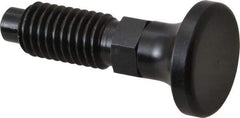 Vlier - 1/2-13, 0.31" Max Plunger Diam, 0.5 Lb Init to 1.75 Lb Final End Force, Knob Handle Plunger - Delrin Knob, 1-1/4" Body Length, 1" Length Under Head/Shoulder, 1/4" Plunger Projection - Caliber Tooling