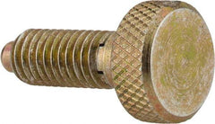 Vlier - 1/4-20, 1/2" Thread Length, 0.123" Max Plunger Diam, 1 Lb Init to 4 Lb Final End Force, Knob Handle Plunger - Knurled Knob, 0.79" Body Length, 1/2" Length Under Head/Shoulder, 1/8" Plunger Projection - Caliber Tooling