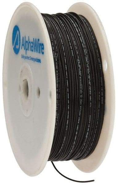 Alpha Wire - 22 AWG, 1 Strand, 305 m OAL, Tinned Copper Hook Up Wire - Black PVC Jacket, 0.057" Diam - Caliber Tooling