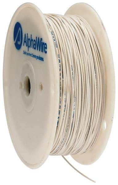 Alpha Wire - 22 AWG, 1 Strand, 305 m OAL, Tinned Copper Hook Up Wire - White PVC Jacket, 0.057" Diam - Caliber Tooling