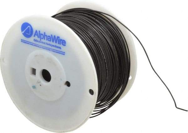 Alpha Wire - 18 AWG, 1 Strand, 305 m OAL, Tinned Copper Hook Up Wire - Black PVC Jacket, 0.072" Diam - Caliber Tooling