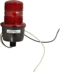 Federal Signal Corp - 120 VAC, 4X NEMA Rated, Strobe Tube, Red, Low Profile Mini Strobe Light - 65 to 95 Flashes per min, 1/2 Inch Pipe, 3-1/8 Inch Diameter, 5.8 Inch High, IP66 Ingress Rating, Pipe Mount - Caliber Tooling