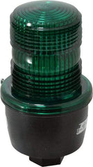 Federal Signal Corp - 120 VAC, 4X NEMA Rated, Strobe Tube, Green, Low Profile Mini Strobe Light - 65 to 95 Flashes per min, 1/2 Inch Pipe, 3-1/8 Inch Diameter, 5.7 Inch High, IP66 Ingress Rating, Pipe Mount - Caliber Tooling