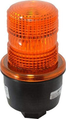 Federal Signal Corp - 12 to 48 VDC, 4X NEMA Rated, Strobe Tube, Amber, Low Profile Mini Strobe Light - 65 to 95 Flashes per min, 1/2 Inch Pipe, 3-1/8 Inch Diameter, 5.7 Inch High, IP66 Ingress Rating, Pipe Mount - Caliber Tooling