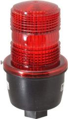 Federal Signal Corp - 12 to 48 VDC, 4X NEMA Rated, Strobe Tube, Red, Low Profile Mini Strobe Light - 65 to 95 Flashes per min, 1/2 Inch Pipe, 3-1/8 Inch Diameter, 5.7 Inch High, IP66 Ingress Rating, Pipe Mount - Caliber Tooling