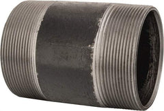 B&K Mueller - Schedule 40, 4" Diam x 6" Long Steel Black Pipe Nipple - Threaded - Caliber Tooling