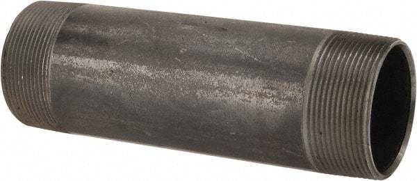 B&K Mueller - Schedule 40, 2" Diam x 7" Long Steel Black Pipe Nipple - Threaded - Caliber Tooling