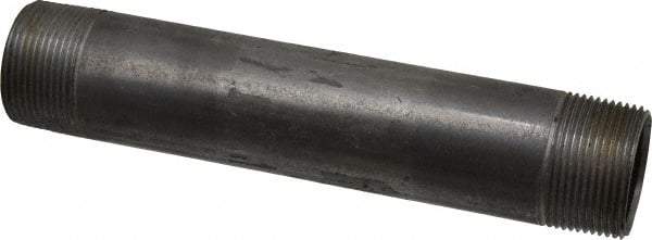 B&K Mueller - Schedule 40, 1-1/4" Diam x 8" Long Steel Black Pipe Nipple - Threaded - Caliber Tooling