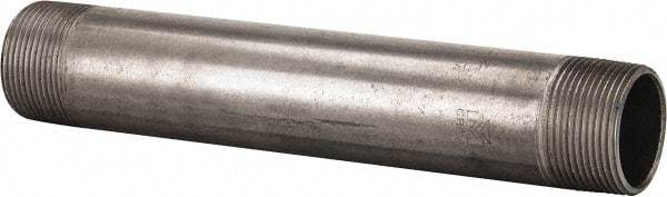 B&K Mueller - Schedule 40, 1-1/4" Diam x 9" Long Steel Black Pipe Nipple - Threaded - Caliber Tooling