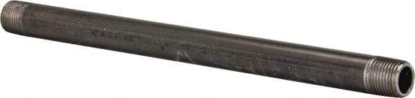 B&K Mueller - Schedule 40, 1/2" Diam x 11" Long Steel Black Pipe Nipple - Threaded - Caliber Tooling