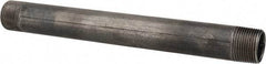 B&K Mueller - Schedule 40, 1" Diam x 11" Long Steel Black Pipe Nipple - Threaded - Caliber Tooling