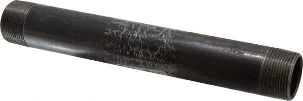 B&K Mueller - Schedule 40, 1-1/4" Diam x 11" Long Steel Black Pipe Nipple - Threaded - Caliber Tooling