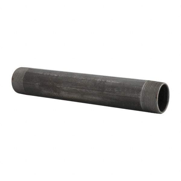 B&K Mueller - Schedule 40, 1-1/2" Diam x 11" Long Steel Black Pipe Nipple - Threaded - Caliber Tooling