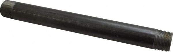 B&K Mueller - Schedule 40, 1" Diam x 12" Long Steel Black Pipe Nipple - Threaded - Caliber Tooling