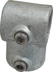 PRO-SAFE - 1-1/4" Pipe, Single Socket Tee, Malleable Iron Tee Pipe Rail Fitting - Galvanized Finish - Caliber Tooling