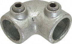 PRO-SAFE - 3/4" Pipe, 90° Elbow, Malleable Iron Elbow Pipe Rail Fitting - Galvanized Finish - Caliber Tooling