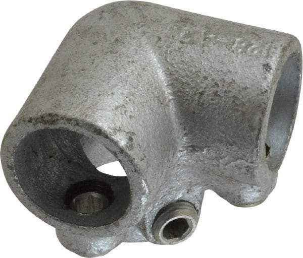 PRO-SAFE - 3/4" Pipe, 90° Side Outlet Elbow, Malleable Iron Elbow Pipe Rail Fitting - Galvanized Finish - Caliber Tooling