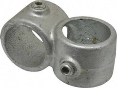 PRO-SAFE - 1-1/4" Pipe, Crossover, Malleable Iron Cross Pipe Rail Fitting - Galvanized Finish - Caliber Tooling