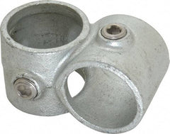 PRO-SAFE - 1-1/2" Pipe, Crossover, Malleable Iron Cross Pipe Rail Fitting - Galvanized Finish - Caliber Tooling