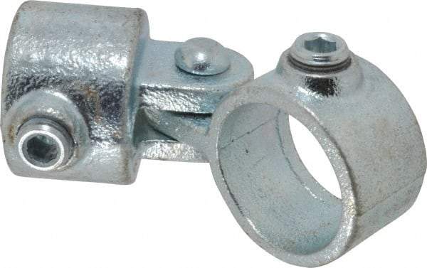 PRO-SAFE - 1-1/4" Pipe, Malleable Iron Swivel Socket Pipe Rail Fitting - Galvanized Finish - Caliber Tooling