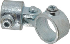 PRO-SAFE - 1-1/4" Pipe, Malleable Iron Swivel Socket Pipe Rail Fitting - Galvanized Finish - Caliber Tooling