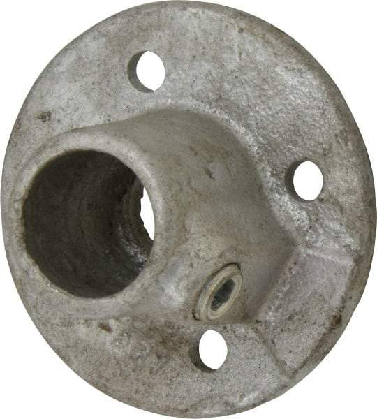 PRO-SAFE - 3/4" Pipe, Medium Flange, Malleable Iron Flange Pipe Rail Fitting - Galvanized Finish - Caliber Tooling