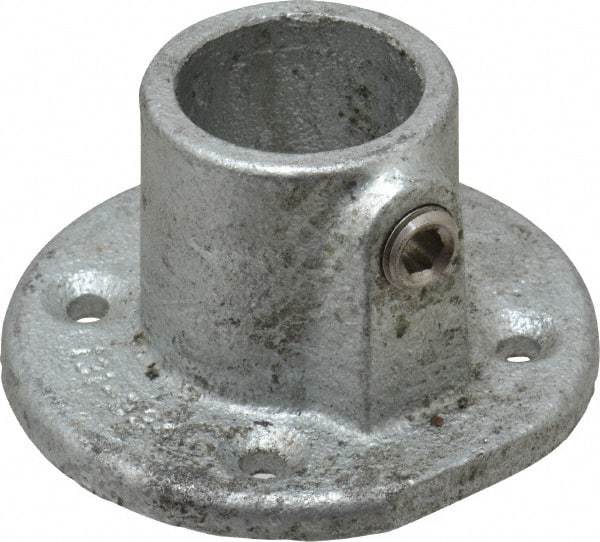 PRO-SAFE - 1" Pipe, Medium Flange, Malleable Iron Flange Pipe Rail Fitting - Galvanized Finish - Caliber Tooling