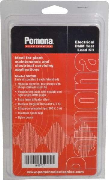 Pomona - Electrical Test Equipment Leads Set - Use with AmProbes Multimeters, Fluke Multimeters, H.P. Multimeters, Tektronix Multimeters, Wavetek Digital Multimeters - Caliber Tooling