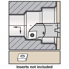 Kennametal - 16mm Min Bore Diam, 150mm OAL, 12mm Shank Diam, A-SCLC Indexable Boring Bar - CC.. Insert, Screw Holding Method - Caliber Tooling
