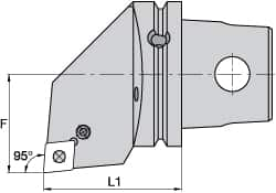 Kennametal - Left Hand Cut, Size KM63, CN.. Insert Compatiblity, Internal Modular Turning & Profiling Cutting Unit Head - 43mm Ctr to Cutting Edge, 60mm Head Length, Through Coolant, Series Kenlever - Caliber Tooling