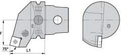 Kennametal - Right Hand Cut, Size KM63, SN.. Insert Compatiblity, External Modular Turning & Profiling Cutting Unit Head - 27mm Ctr to Cutting Edge, 60mm Head Length, Through Coolant, Series Kenlever - Caliber Tooling