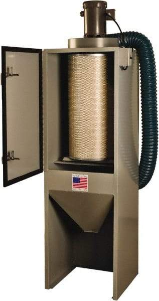 Value Collection - 1-1/2 hp, 600 CFM Sandblaster Dust Collector - 76" High x 21" Diam - Caliber Tooling