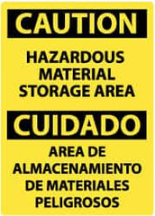 NMC - "Caution - Hazardous Material Storage Area", 14" Long x 10" Wide, Rigid Plastic Safety Sign - Rectangle, 0.05" Thick, Use for Hazardous Materials - Caliber Tooling