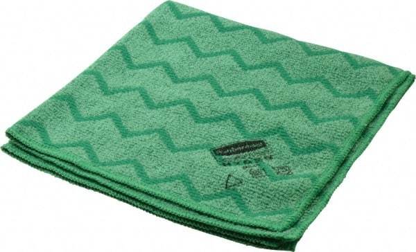 Rubbermaid - Dry Microfiber Wipes - 16" x 16" Sheet Size, Green - Caliber Tooling