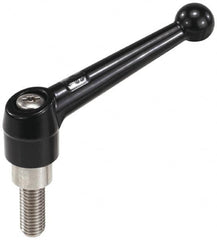 KIPP - 5/16-18, 0.71" Hub Diam, Zinc Die Cast (Stainless Steel Components) Threaded Stud Adjustable Clamping Lever - 0.59" Stud Length, 2.87" OAL, 1.79" High - Caliber Tooling