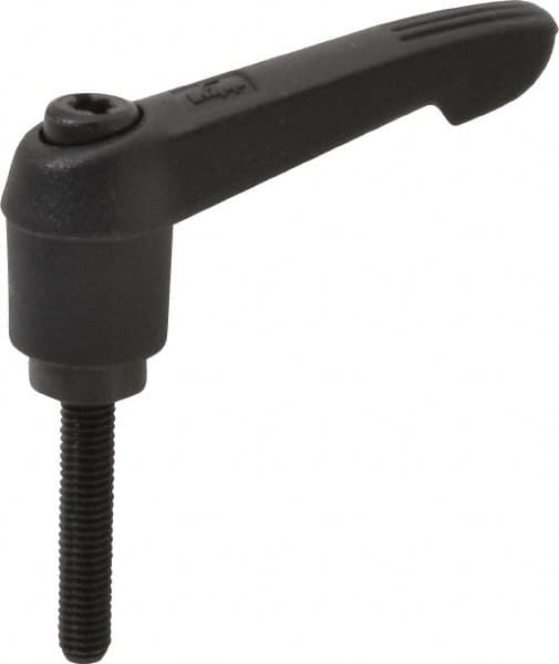 KIPP - #10-32, 0.51" Hub Diam, Glass Fiber (Steel Components) Threaded Stud Adjustable Clamping Lever - 0.98" Stud Length, 1.85" OAL, 1.18" High - Caliber Tooling