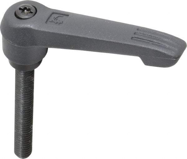 KIPP - 5/16-18, 0.71" Hub Diam, Glass Fiber (Steel Components) Threaded Stud Adjustable Clamping Lever - 2.36" Stud Length, 2.95" OAL, 1.63" High - Caliber Tooling