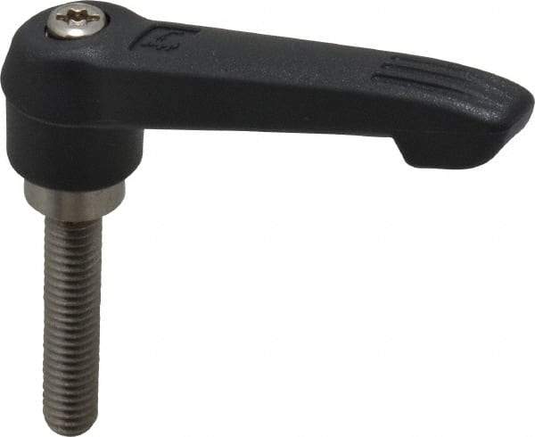 KIPP - 5/16-18, 0.71" Hub Diam, Glass Fiber (Stainless Steel Components) Threaded Stud Adjustable Clamping Lever - 1.57" Stud Length, 2.95" OAL, 1.63" High - Caliber Tooling