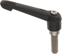 KIPP - 5/8-11, 1.18" Hub Diam, Glass Fiber (Stainless Steel Components) Threaded Stud Adjustable Clamping Lever - 1.97" Stud Length, 4.96" OAL, 2.83" High - Caliber Tooling