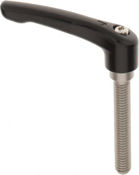 KIPP - 3/8-16, 0.73" Hub Diam, Zinc Die Cast (Stainless Steel Components) Threaded Stud Adjustable Clamping Lever - 2.36" Stud Length, 2.93" OAL, 1.67" High - Caliber Tooling