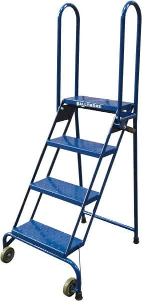 Ballymore - 65" 4 Step Ladder - Portable Folding Safety Ladder, 350 Lb Capacity, 40" Platform Height, 24" Base Width x 30" Base Depth, Perforated Tread - Caliber Tooling